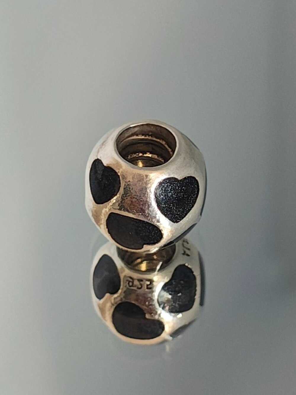 Authentic Pandora Retired Love You Black Enamel Charm – 790543EN22 Sterling - Picture 10 of 11
